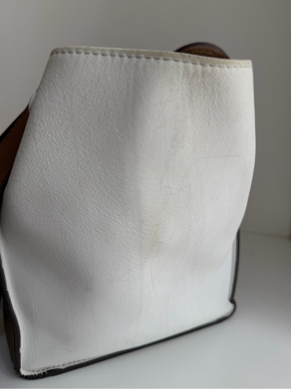 Authentic CELINE Medium Trapeze Tricolor Leather Suede Handbag - Picture 9 of 16